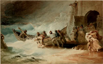 Das Rettungsboot zu Wasser lassen